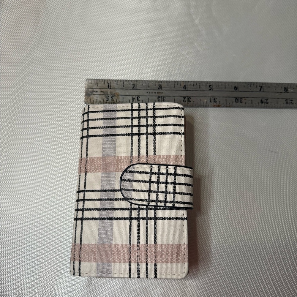 Plaid Wallet in Black, Pink, and Gray NWOT